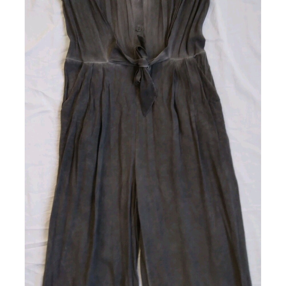 Soft Surroundings Camilla Jumpsuit Gray Wide Leg Boho Lagenlook Coastal Size S - Picture 5 of 16